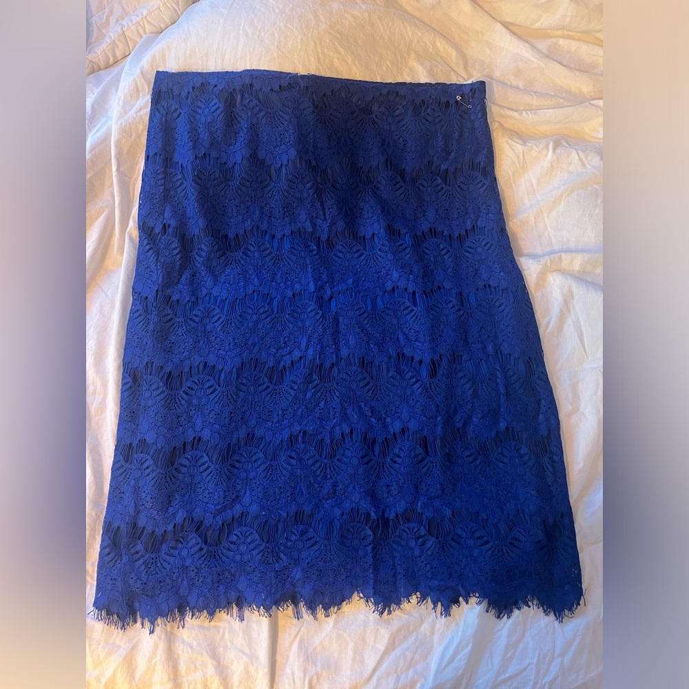 Royal blue lace skirt
